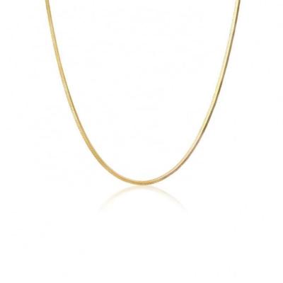 China Made with 925 Sterling Silver 18K Gold Fashion Herringbone Chain Necklace Jewelry 925 for Woman and Man for sale