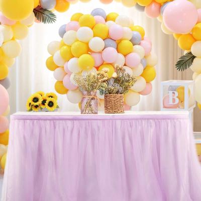 China Colorful Gauze Curtain Wedding Backdrop Table Skirt Anti-static Popular Home Decorative Table Skirt Birthday Party Wedding Tulle for sale