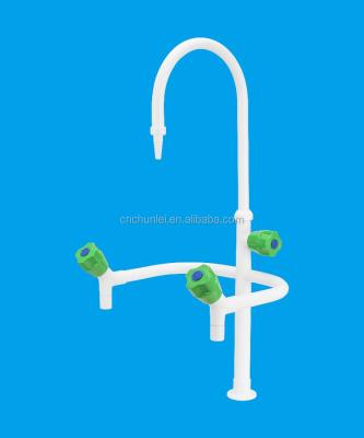 China lab thick brass water tap/thick brass three way faucet with handle and pp bubble for sale