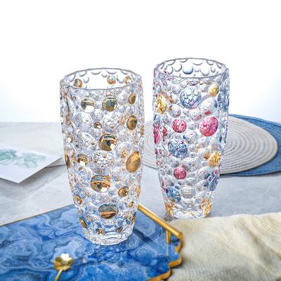 China Luxury Decorative Cylinder Glass Vases Traditional Glass Craft Glass and Crystal Vases for sale