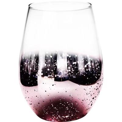 China New Viable Style Customized Glass Drinking Cup Shiny Starry Sky Tumbler Cup Glass for sale