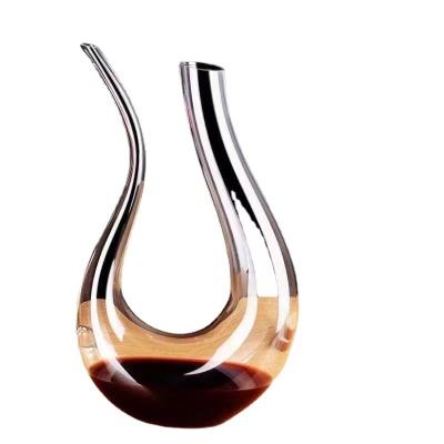 China Simple Household Dispenser Glassware Crystal Glass Red Wine Manual Grinding and Polishing Decanter for sale