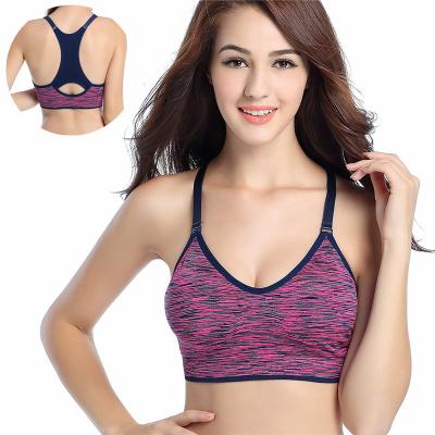 China Breathable Women Fitness Yoga Sports Bra For Running Adjustable Straps Padded Top Seamless Sports Vest Top for sale