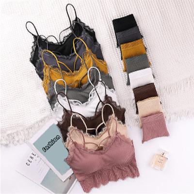 China New Breathable Lace Back Ladies Beauty No Steel Ring Bra Set Women Gathered Underwear Lace Up Breathable Bra Set Women Underwear Set for sale