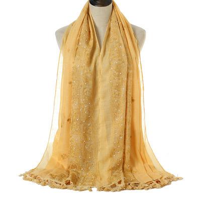 China As Shown New High Quality Cotton And Diamond Shawl Long Scarf Porcelain Scarf Heat And Thick Canvas for sale