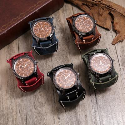 China Punk Band Reloj Hombre Horloge Liefhebbers Erkek Kol Saati Gesp Lederen Fashion Relogio Masculino Clocks Retro DIVER Mannen Clocks for sale