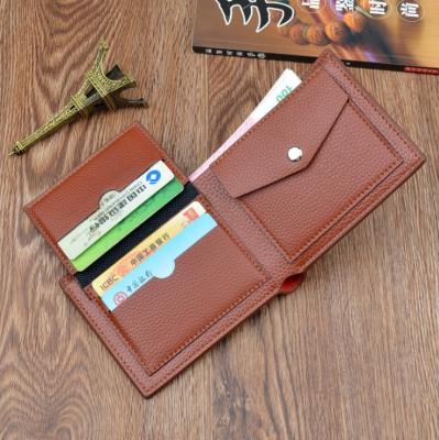 China New Waterproof Men's Short Wallet Business Card Zipper Coin Wallet Factory Wholesale Rfid Wallet Korean Leather Men for sale