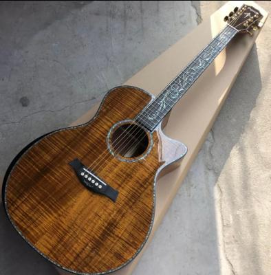 China Personalizado Todo KOA Madera 40 pulgadas PS14 Tipo Cutaway Guitarra acústica Abalone Árbol de la Vida Ebony con logotipo personalizado en Headsto en venta