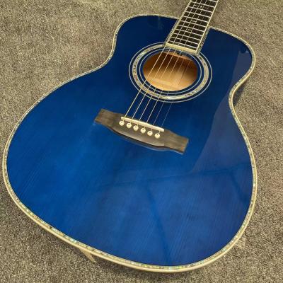 China Guitarra acústica con doble ecuación electrónica en color azul en venta