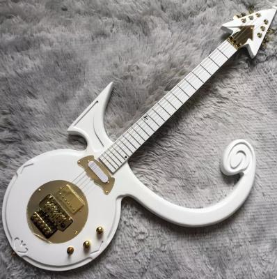 China Custom Big Prince Arrow Inlay Gold Hardware Electric Guitar in White en venta