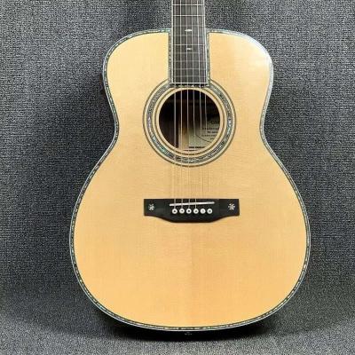 China Custom Martin Style OM Style 42 Solid Spruce Cedar Top Acoustic Guitar Real Abalone Inlay with Vintage Gold Tuner en venta