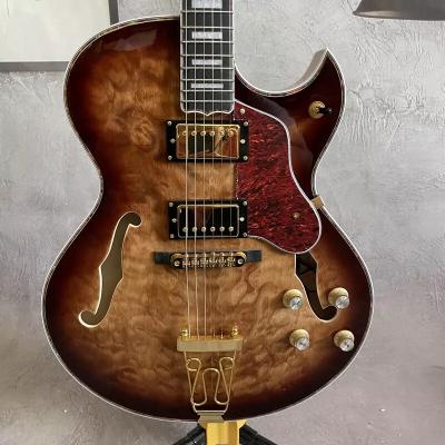 China Custom Vintage Burst Byrdland Jazz Guitarra eléctrica de arce con hardware de oro en venta