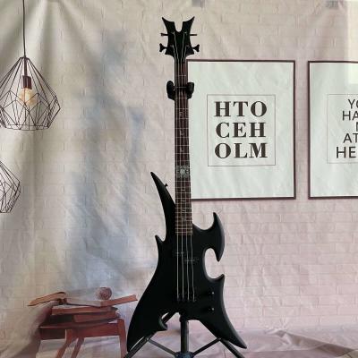 China Custom Special Shape 4 Strings Electric Bass Guitar Basswood Body with Matte Finishing en venta