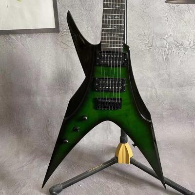 China Guitarra eléctrica H-H Pickup Flamed Green Burst en venta