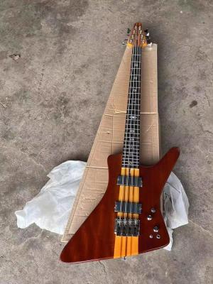 China Custom 24 Frets Neck Thru Body Abalone Neck Inlay 8 Strings Electric Bass Guitar for sale