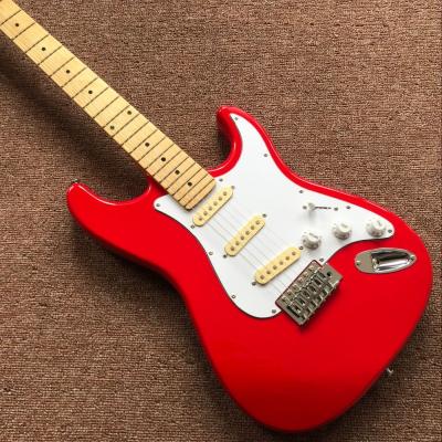 중국 Good quality Malmsteen Scalloped maple fretboard Big Head ST 6 string electric guitarra,red color 판매용