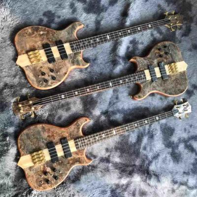 China Custom Alembics Grand Style Burst Maple Top 4 Strings Neck Through Body Electric Bass Guitar for sale