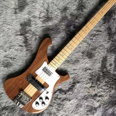 China Custom Walnut Wood Neck Through Body Electric Bass with Active Pickup 4 Strings for sale