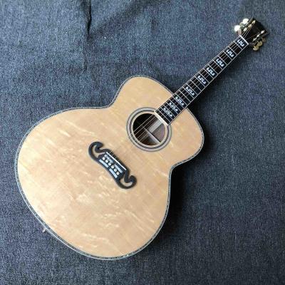 China Custom AAAA All Solid Spruce Wood 43 Inch Flamed Maple Neck Solid Back Side Maple Binding KK Sound Mini  Acoustic Guitar for sale