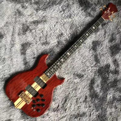 China Custom Grand ALEM Mark King Deluxe Custom 4 Strings Neck Through Body Cut Bottom Heart WALNUT Guitar Bass for sale