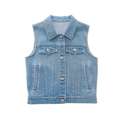 China Breathable Autumn Jeans Sleeveless Jacket Outerwear Spring Toddler Baby Boy Denim Vest Kids Clothes Toddler Tops Kids Clothes Light Blue for sale