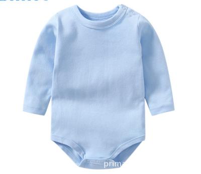 China High Quality Pure Color Baby Rompers Spring Autumn Newborn Toddler Cotton Clothes Long Sleeve Newborn Jumpsuit for sale