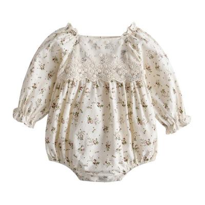 China 2022 Spring New Fashion Romper Long Sleeve Korean Baby Infant Onesie Lovely Kids Floral Jumpsuit for sale