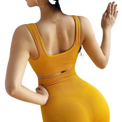 China Breathable Gathering Shockproof Bra Top Tank Top Woman Fitness Wear Gym Sports Yoga Equipment High Tensile for sale