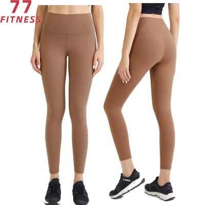 China Lulu New Velvet Sports Fitness Autumn And Winter Pants Breathable Well-fitting Built-in Pocket Waist Nine High Solid Color Stitch Straight for sale