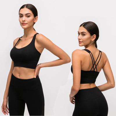 China 2021 New Arrival Breathable Lulu Lemon Align Shockproof Double Shoulder Belts Collection With Breast Pad Edge Yoga Enlargement Lower Bra for sale