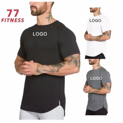 China Custom Gym Wear Top Selling Mens Fitness Clothing Cotton Plain Cotton Breathable Workout Shirts Round Collar White Sports T-Shirts for sale