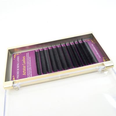 China Korea PBT Mink Natural Shiny Black Eyelash Extension Natural Individual Classic Eyelash Extension Private Label for sale