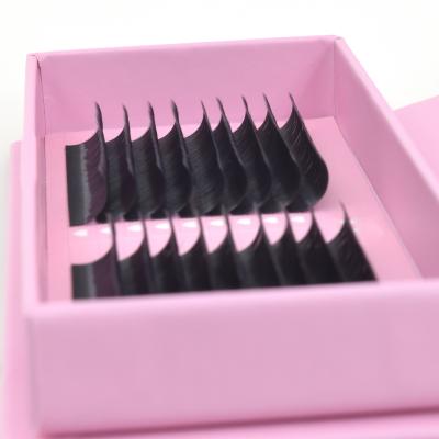 China Wholesale Eyelash Extensions Natural Fast Fanning Long Eyelash Silk Eyelashes Russian Private Label Volume Eyelash Extension for sale