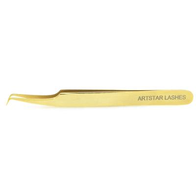 China Popular Gold Color Synthetic Hair Top Tweezers For Eyelash Extension, Most Popular, Easy To Pick False Lashes for sale