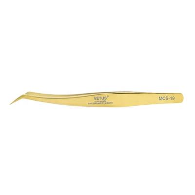 China Beautiful Synthetic Hair Gold Color Tweezers For Eyelash Extension, Most Popular, Easy To Pick False Lashes for sale