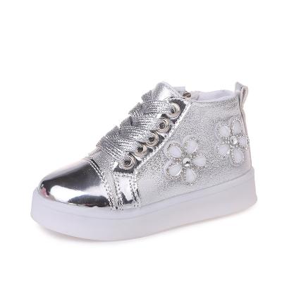 China Fit/Casual/Fancy New Style Kids LED Shoes Kids Flower Shoes Kids Love Bling Shoes for sale