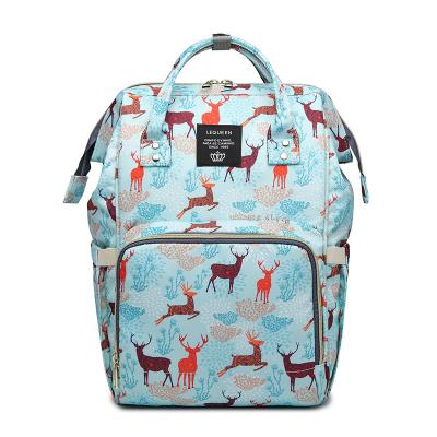 China Wholesale Fashion Deer Design Mom Handbag Running Diaper Bags Mom Baby Diaper Bag Waterproof Backpack for sale