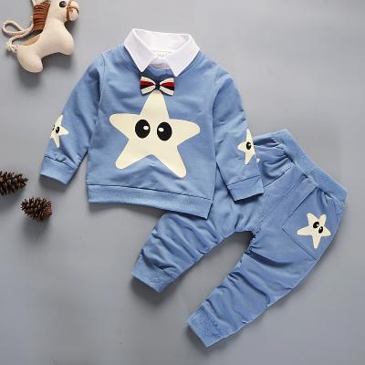 China Fashion \ children's clothes boy of the autumn star pattern of the factory comfortable children's clothing 2pcs in bulk for sale