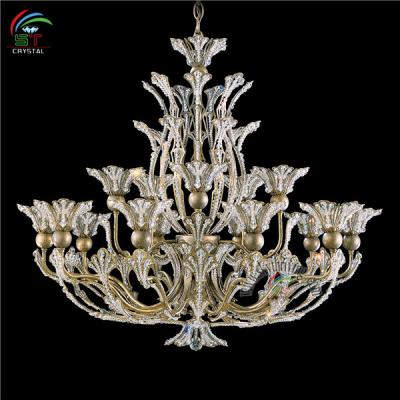 China Large Brass Hotel Rivendell Chandelier 16 Gold Lights For Hotel for sale