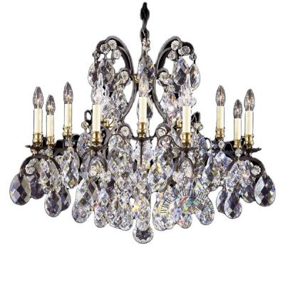 China Renaissance Traditional Light Chandelier Wrought Iron Crystal 12 Lamp for sale