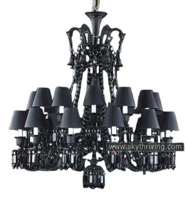 China Traditional Modern Black Crystal Chandelier for sale