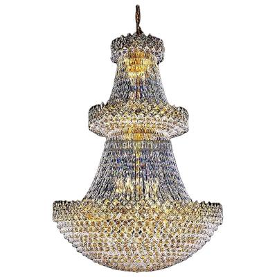 China Gold Modern Luxury Hotel Large Chandelier Lighting Customization Crystal Chrome for sale