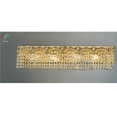 China Contemporary Rectangle Wall Gold Crystal Sconces For Hotel for sale