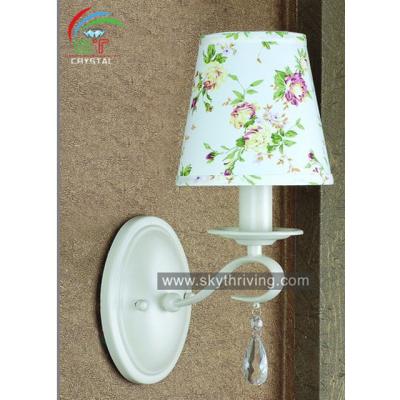 China Contemporary White Fabric Shade Wall Sconces Pastoral Wall Light for sale