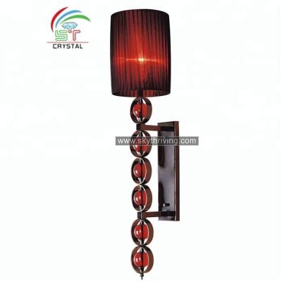 China Contemporary Red Crystal Glass Wall Lamp Classic Wall Lamp for sale