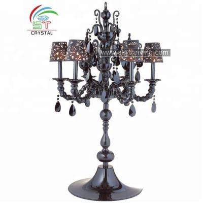 China Contemporary Antique Crystal Chandelier Table Lamp With Shade for sale