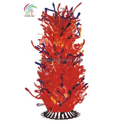 China Hotel Murano Red Glass Floor Lamp Floor Standing Lights for sale