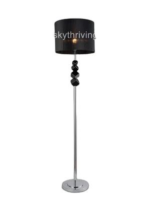 China Modern Black Crystal Shade Floor Lamp Black Floor Lamp for sale