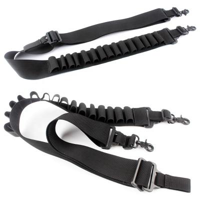 China Outdoor Two Point Straps Nylon Tactical Sling Shotgun Carrier Gun Belt Shells 15 Hunting Gun Accessories for sale