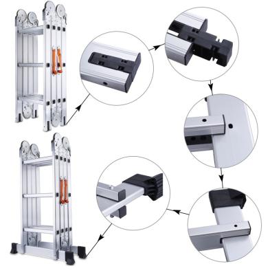 China China Universal Aluminum Telescopic Scaffolding Fiberglass Folding Ladders M Type Double Sided Folding Ladders Industrial Safety Step Ladders for sale